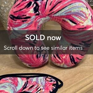Lilly Pulitzer Neck Pillow & Eye Mask, Travel Set, Oh My Guava,